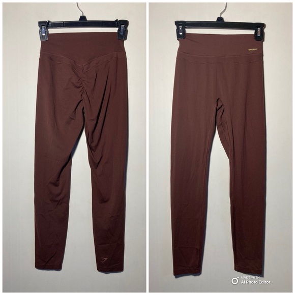 Gymshark X Whitney Simmons High Rise Leggings 26” Inseam Reddish Brown XSmall - Picture 1 of 16